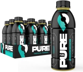 Pure Fuel Healthy Energy Drinks Tropical Torrent - Sports Drinks - Plant Based - 180mg Natural Caffeine - 12pk x 16.9 fl oz