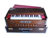 Harmonium Folding - 3 reed, 9 scale changer, 3.75 octave, dark brown wood color with coupler and Fiber Box/Indian Harmonium/Professional Harmonium/Portable Harmonium/Handmade Harmonium