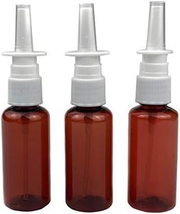 12PCS 30ml 1oz Refillable Amber Plastic Fine Mist Nasal Spray Bottles Atomizers Sprayer Jar Pot Container For Makeup Water Medical Use Perfumes Essential Oils Travel