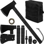 iunio Camping Axe, Hatchet with Sheath, Multi-Tool, Camp Ax, Survival Gear, Folding Portable Tools, for Hiking, Backpacking, Emergency, Hunting, Outdoor