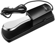 Goldby Piano Sustain Pedal, Universal Keyboard Foot Sustain Pedal for Yamaha, Casio, Roland, Korg Digital Pianos MIDI Keyboard Electronic Keyboards Electric Organ Synthesizer, 1/4 Inch Jack (Sliver)