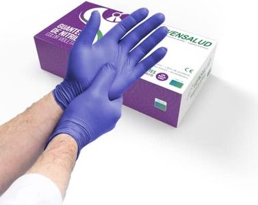 VENSALUD | Guantes de NITRILO Desechables | Sin Polvo | Resistentes | Para Laboratorios, Sanitarios, Cocina, Estudios de tatuaje, Veterinaria, Limpieza | Sin Látex | Pack 100 uds. | Violeta | Talla M