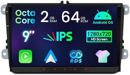 XTRONS Double Din 2+64GB Car Stereo Bluetooth for Volkswagen SEAT SKODA Caddy Polo Golf mk Passat, 9" Android Radio Player EQ DSP Wireless CarAutoPlay Cooling System Octa-Core Head Unit Optional DAB+