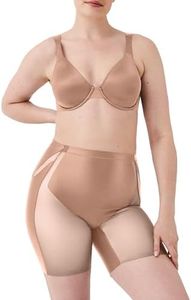 SPANX SPANXshape Booty-Lifting Mid-Thigh Short - Butt Lifting Shorts - Medium Compression - With Tummy Shaping - Cafe Au Lait - 2X