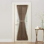 Sun Zero Barrow Energy Efficient Rod Pocket Door Curtain Panel, 54" x 72", Mocha