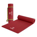 WiseLife Classic Eco-TPE 8 MM Yoga Mat with Yoga Strap for Men & Women | Extra Thick, Long & Wide Non-Slip, Anti-Tear Exercise Mat for Home, Gym, Workout, Fitness, Yoga & Pilates (Maroon)