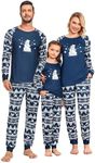 Ekouaer Family Christmas Pjs Matching Sets Men Pajama Set Long Sleeve Holiday Loungewear Sets Soft Xmas Sleepwear,PAT1,L