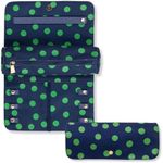 Kate Spade New York Travel Jewelry Case Organizer - Fabric Box for Women, Cute Organizer Holds Necklaces, Rings, Bracelets - Small Jewelry Roll (Sonnet Dot)