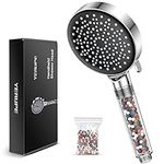 High pressure shower head with filter - YEAUPE Handheld Powerful Flow Beaded Showerheads Filter Pressure Boost Water Saving 6 Modes Hard Water Showerheads Low Water Pressure Showerheads