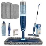 DARIS Spray Mop for Floor Cleaning Microfiber Mop for Wet and Dry Use with 52.3in Long Pole, 20 FL.OZ. Large Capacity, 4 Reuseable Pads for Wall, Hardwood, Vinyl, Laminate, Ceramic, Tile Cleaning Tool