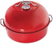 Nordic Ware 365 Indoor/Outdoor Kettle Smoker, Stovetop/Grill Smoker for Meat, Fish, and Vegetables, BBQ Smoker with Temperature Gauge, Barbecue Smoker, Colour: Red