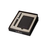 Sheaffer Gift Set 300 Ballpoint Pen with Credit Card Holder Glossy Black with Chrome Trims | Pen Set for Gift | Personalized Name Engraved on Only Pen