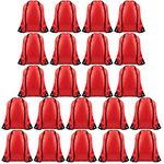 TUPARKA 22 Pack Drawstring Bags String Backpack Bulk Tote Sack Cinch Bag Sport Bags for Gym Traveling (Red)