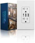 TOPELER Wall Outlet with 3 USB Port, 6.0A High Speed Charging Capability, Child Proof Safety Receptacle, 20 Amp TR Wall Socket with USB-C Port, Screwless Plate Include, UL & FCC Listed