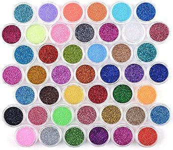 Beauties Factory 45 Colors Nail Art Glitters Shiny Fine Powder Dusts Decoration Decals for UV Gel Tips Acrylic Nails