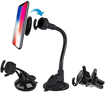 LEWOTE Universal Car Phone Mount[Dashboard/Windshield/Air Vent Cell Phone Holder 3in1][Strong Suction Cup][Gift 2Pcs Collapsible Grip]