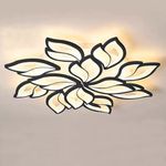Garwarm Modern Ceiling Light, Dimmable LED Flower Shape Flush Mount Ceiling Lamp, 90W Acrylic Petals Ceiling Chandelier Lighting Fixture with Remote Control for Living Room Bedroom Dining Room (White)