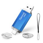 USB C Memory Stick 128 GB, 2 in 1 Type C Flash Drive 128gb USB Key Portable Otg Pendrive 128gb for Tablets, New Macbook, Android Smartphones, Samsung, Huawei, Oneplus Etc. (Blue)