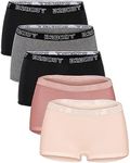 B2BODY Cotton Underwear Women - Boyshort Panties for Women Small to Plus Size Multi Pack, 5 Pack Cheeky Boyshorts (Pastel), XX-Large Plus