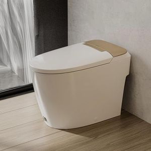 CASTA DIVA CD-W10V-GO Non-electric Elongated Smart Bidet Toilet, Map Flush 1000 Grams,ADA Comfort Height,Built-in Air Pressure-Assisted System for Power Flush,Soft Open and Close, 1.0GPF (Gold)