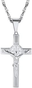 PROSTEEL Stainless Steel Cross Necklace Crucifix Jesus Piece Big Pendant Religious Christian Jewelry Men Women Jewelry Christmas Gift Men's Necklace