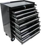 Black Rolling Tool Chest with Wheels,7 Drawers Toolbox on Wheels Multifunctional Rolling Tool Chests&Cabinets,Craftsman Tool Chest with Key for Garage,