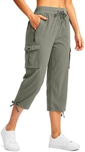 Soothfeel Women's Cargo Capris Pants with 6 Pockets Lightweight Quick Dry Travel Hiking Summer Pants for Women Casual (Grey Sage, XXL)