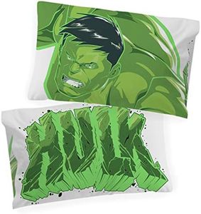 Marvel Avengers The Beast Glow in The Dark 2 Pack Reversible Pillowcases Features Hulk - Double-Sided Kids Super Soft Bedding (Official Marvel Product)