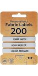 200 Personalized Iron-on Fabric Labels for Kids, Baby & Children's Clothes, School Uniform, Gentle on Skin, Durable, Easy to Apply, Eco-Friendly, Washing Resistant - White, Small, Cotton