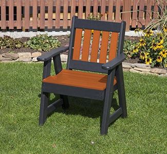 ECOMMERSIFY INC Bright Orange-Poly Lumber Mission Poly Resin 2 FEET Patio Garden Chair Heavy Duty Everlasting PolyTuf HDPE - Made in USA - Amish Crafted