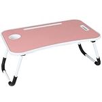 Taylor & Brown Laptop Bed Table Lap Standing Desk for Bed and Sofa Breakfast Tray Foldable Folding Serving Coffee Tray Notebook Stand Reading Holder for Couch Floor Kids (Pink)