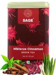 SAGE Premium Roselle Hibiscus Sabdariffa Herbal Tea - Hibiscus Cinnamon Green Sabdariffa Tea Loose Leaf - Rosella Tea - Made with Natural Dried Hibiscus Flowers - 100 GM