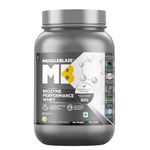MuscleBlaze Biozyme Performance Whey Protein Powder, French Vanilla Creme (1kg / 2.2lbs) | 25g Protein Per Scoop | Clinically Tested 50% Higher Protein Absorption