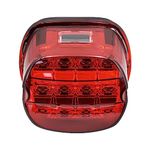 HCmotorku Motorcycle Rear Led Tail Light Brake Taillight Running Light Fit for Harley Sportster XL Touring Street Gilde Road King Electra Glide Softail Dyna (Red)