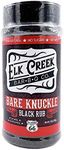 Bare Knuckle Black BBQ Rub | By Elk Creek Bar-B-Q Co. | Great on Grilled Meats | Keto Friendly | Gluten Free| Sugar Free | Burgers & Steaks, Lamb Chops | Best Barbecue Rub | Meat Seasoning & Dry Rub | 12 oz Shaker