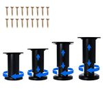 Olldag 4 Pcs Adjustable Height Furniture Support Legs [with Screws] 3.15-4.72 inch, Metal Heavy Duty Furniture Replacement Legs for Chair/Bed/Sofa/Cabinet/Couch/Dresser/Bed/Table (Black)