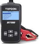 Car Battery Tester 12V, TOPDON BT50, Automotive 100-2000 CCA Battery Load Tester Cranking and Charging System Auto Test Scan Tool Digital Battery Alternator Analyzer (Upgraded Version of AB101)