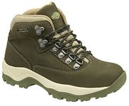 Northwest Territory LADIES PEAK LACE UP PREMIUM LEATHER UPPER WATERPROOF WALKING/HIKING TREKKING BOOT (Olive Nubuck, 7 UK, numeric_7)