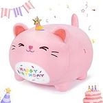 Pink Birthday Cat Plush Stuffed Ani