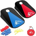 OBOVO 2-in-1 Collapsible Cornhole Toss Set,Portable Outdoor Cornhole Game with PVC Framed,10 Bean Bags and Carrying Bag for Kids, Backyard, Lawn, Beach Camping Game Set
