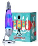 MATHMOS Neo Lava Lamp in Silver, Tested Safe for Kids | Violet & Turquoise Lava Lamps with Lower Running Temperature and Integrated Safety Features | Long-Lasting Lava Lamps Hand-Filled in Britain