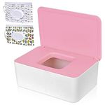 Tissue Box Water Diapers Baby Toilet Baby Water Diapers with Lid Baby Wipes Dispenser Pouch with Lids Baby Wipe Holder Keeps Wipes Fresh Simple Style Wipe Container Regular Storage (Pink+2 pouches)