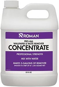Roman Wallpaper Remover Concentrate, Contractor Strength Wallpaper Stripper and Adhesive Remover, Unscented, Non-Staining, Clear, PRO-466 (32 Ounce, 1,500 Sq. Ft.)
