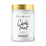 GRANOTONE Chalk Paint for Furniture Matt-Finish Water-Based Acrylic Paint for Wood Walls Metal Glass Paper Fabric Canvas Maximum Coverage Chalk Paint for Kids & Adults 500ml White