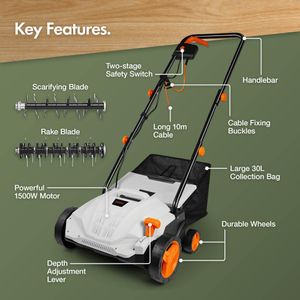 VonHaus 1500W Electric Lawn Scarifier – Powerful Garden Tool