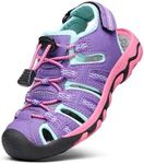 DREAM PAIRS Boys Girls Summer Outdoor Athletic Sport Sandals Walking Hiking Hook and Loop Adjustable Multicolor for Toddler/Little/Big Kids,Size 7 Toddler,Lavender/Baby/Blue/Fuchsia,160912-K