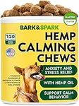 Calming Hemp Treats for Dogs - Made in USA with Hemp Oil - Anxiety Relief - Separation Aid - Stress Relief During Fireworks, Storms, Thunder - Aggressive Behavior, Barking - 120 Soft Chews