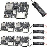 Youmile 5 pcs 18650 Lithium Li-ion Battery Charger Board 3.7V 4.2V to 5V/9V 1A DC-DC Step Up Boost Module Adjustable charge and discharge + 5 pcs 18650 battery box