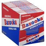 RiverFinn Bazooka Bubble Gum, Throwback Wallet Pack, Case of 12 Packs, Fun Retro Candy! Great for Christmas Stockings & Gifts, Movie & Game Nights, & More! ((1) - 12 Pack)