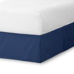 Bare Home Bed Skirt Double Brushed Premium Microfiber, 15-Inch Tailored Drop Pleated Dust Ruffle, 1800 Ultra-Soft Collection, Shrink and Fade Resistant (Twin, Dark Blue)